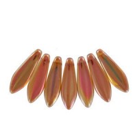 Czech Glass Daggers Perlen 5x16mm Crystal orange rainbow 00030-98538